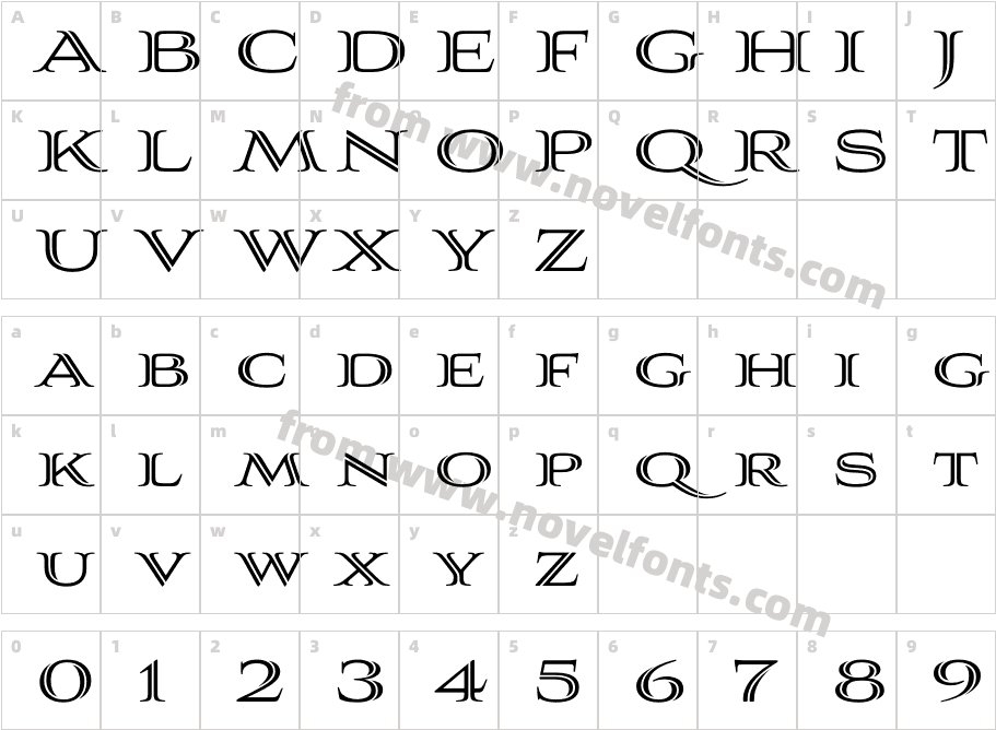 Aviano Silk BoldCharacter Map