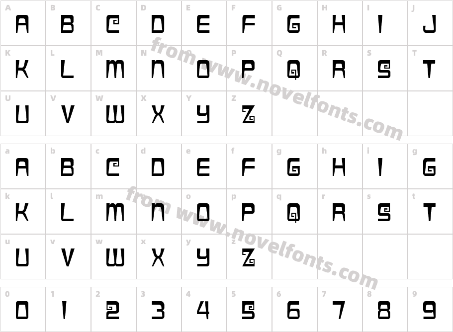 Azteca Condensed RegularCharacter Map