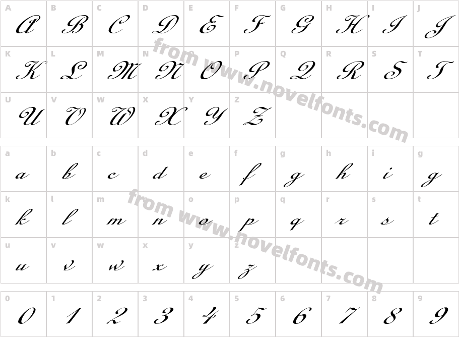 BD CursifCharacter Map