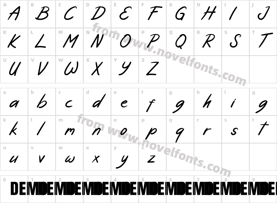 BakpiaDEMOFONT RegularCharacter Map
