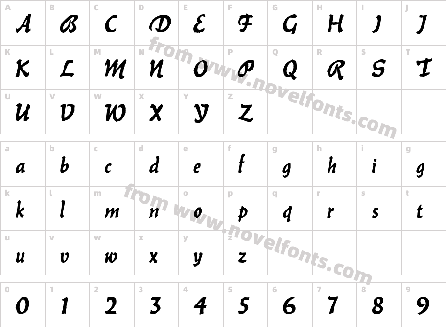 Balzac RegularCharacter Map