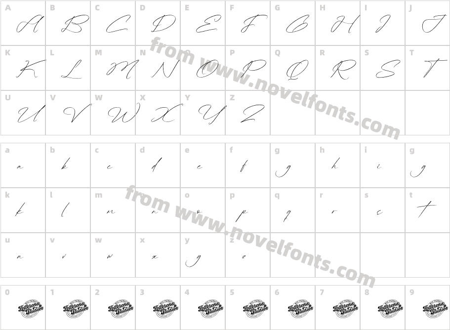 Bannethons DEMO VERSION ItalicCharacter Map