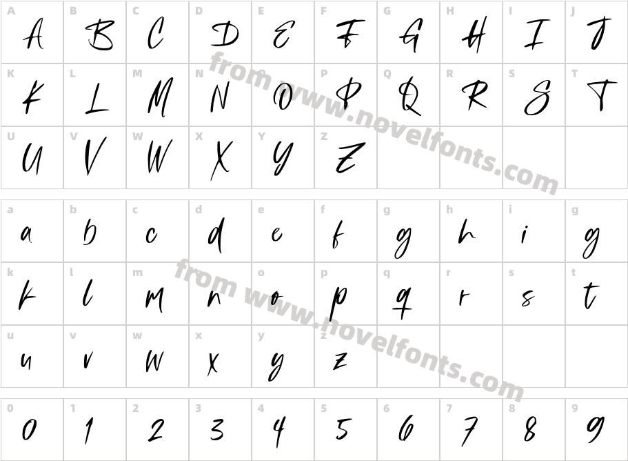 Barinde Brush RegularCharacter Map