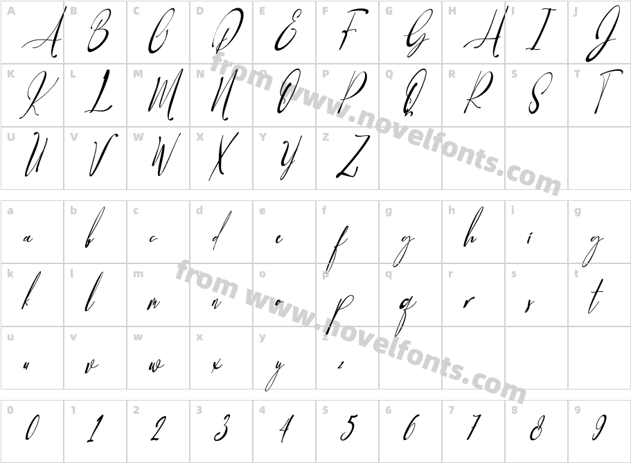 Baropetha Signature_ Italic1Character Map