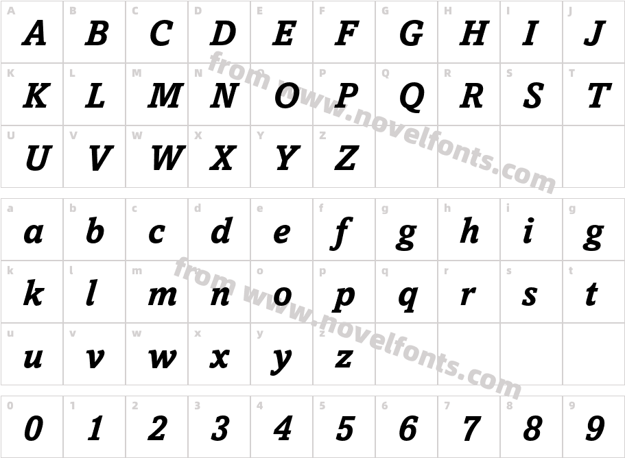 AmasisMTStd-BoldItalicCharacter Map