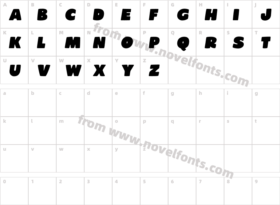 Bearty Free Font RegularCharacter Map