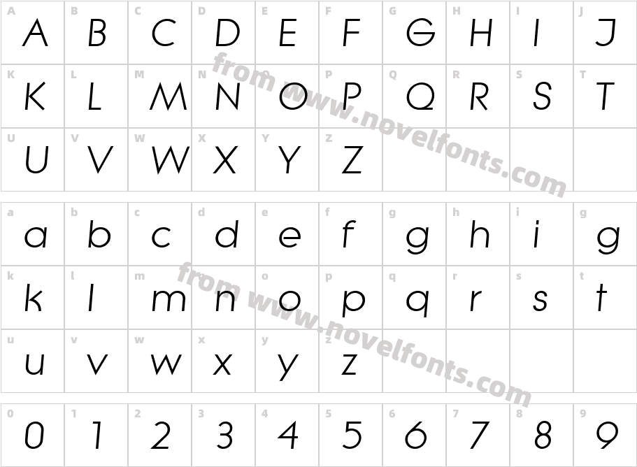 Beatnik SF ItalicCharacter Map