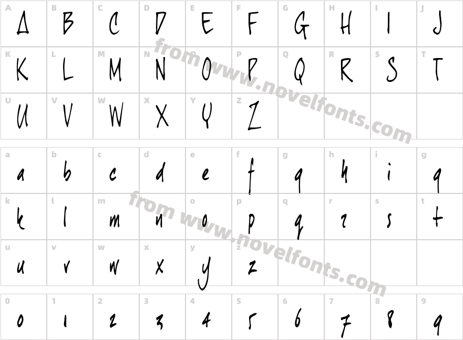 JoeHand1Character Map