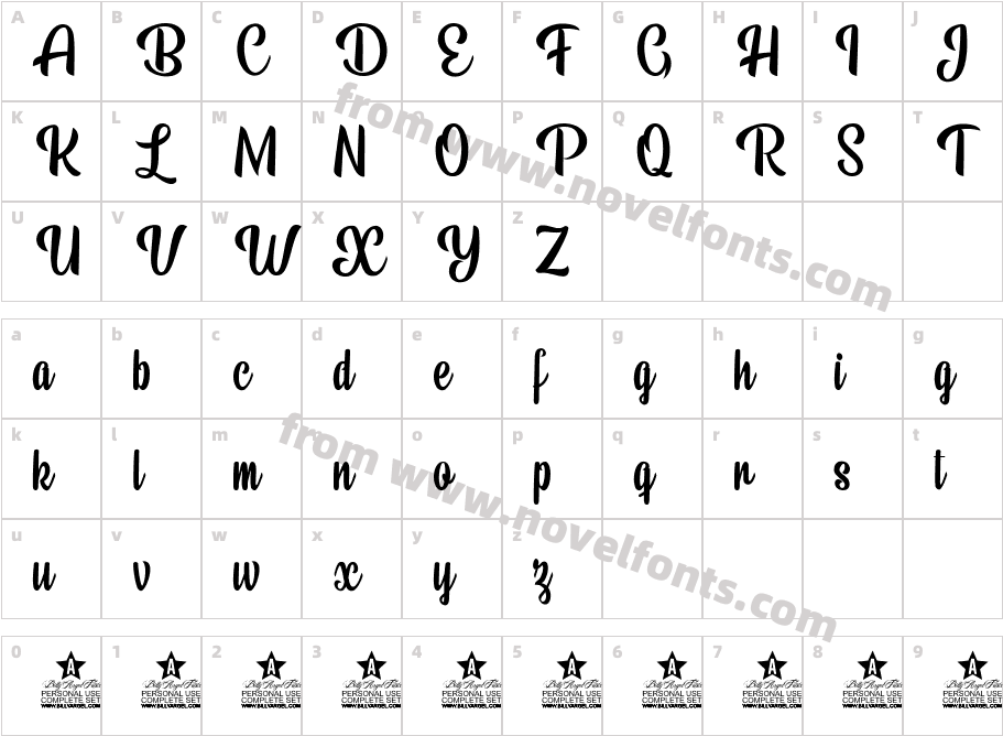 Beauty Mountains Personal UseCharacter Map