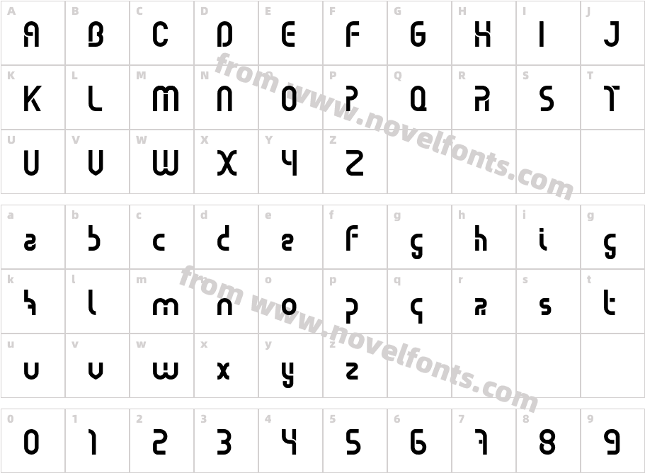 Bebel BoldCharacter Map