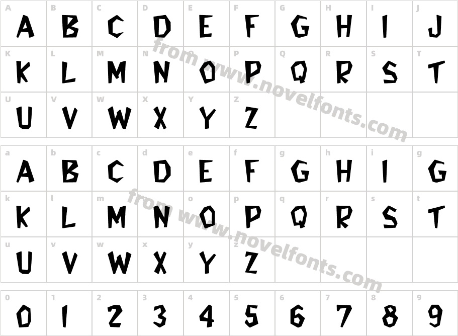 Bedrock Light BoldCharacter Map