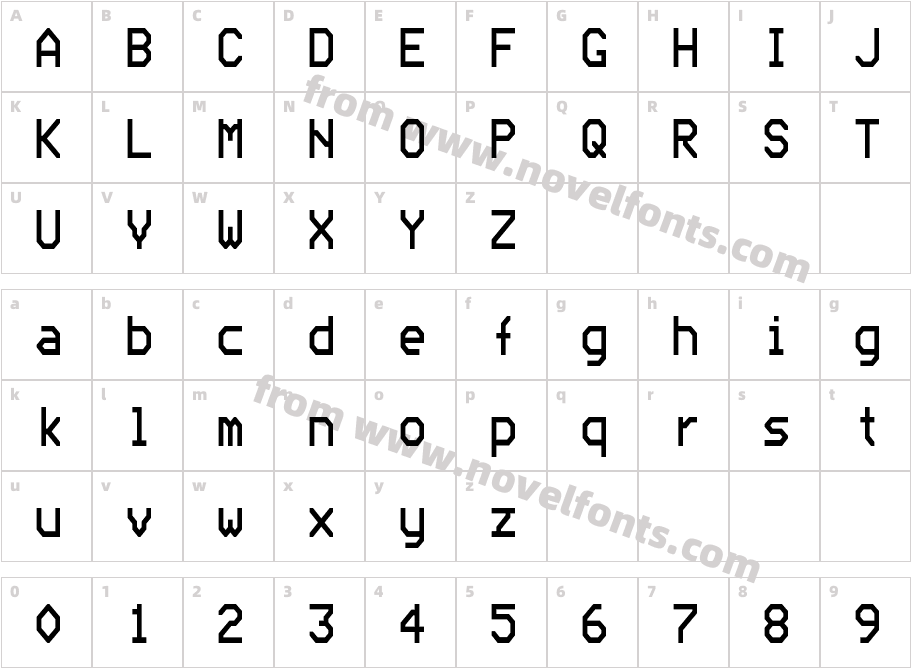Bedstead Semi CondensedCharacter Map