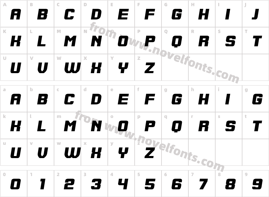 Johana ItalicCharacter Map