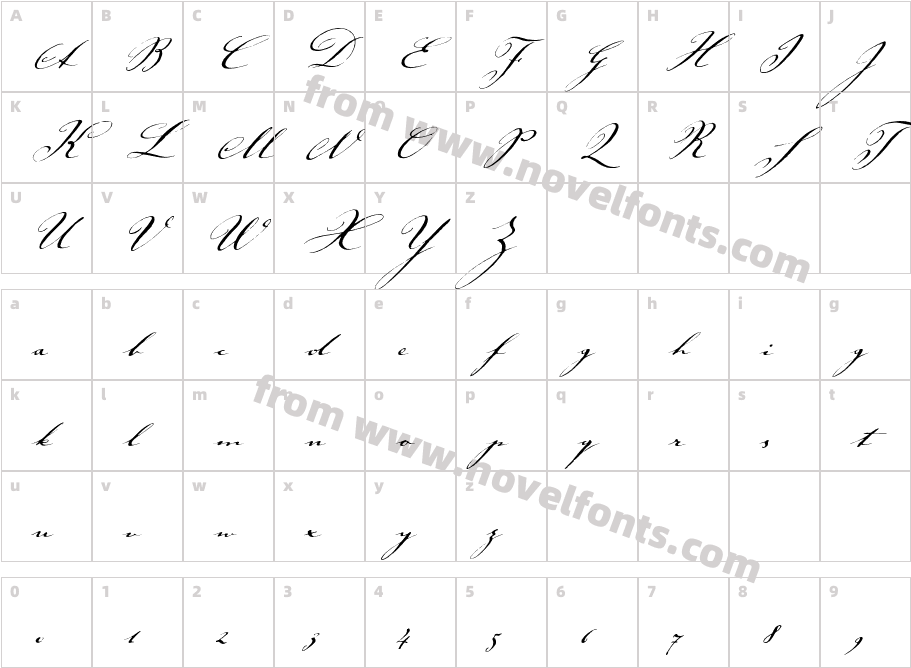 JohannSparklingITCCharacter Map