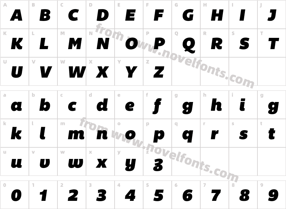 Bemio ItalicCharacter Map