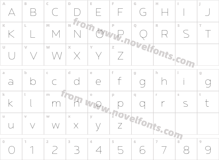 Betm HairlineCharacter Map