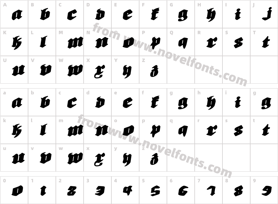 Biergrten Rotalic ExpandedCharacter Map