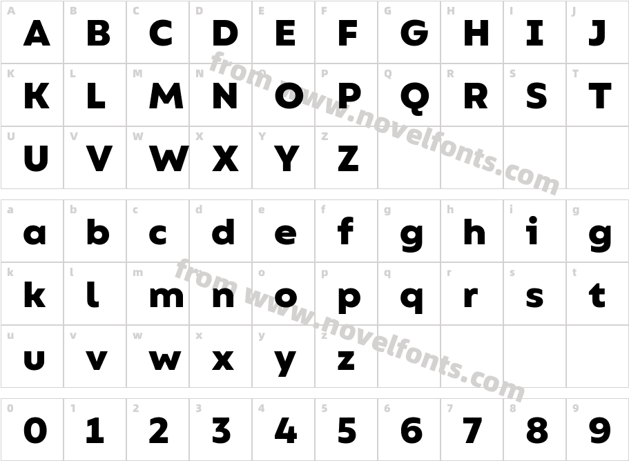 Bion BoldCharacter Map