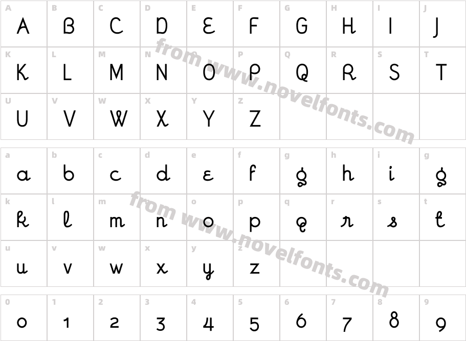 Bisque BoldCharacter Map