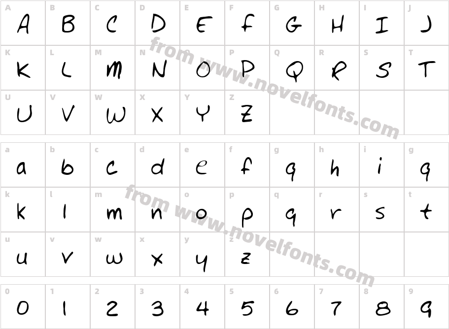 JohnsHand-PlainCharacter Map