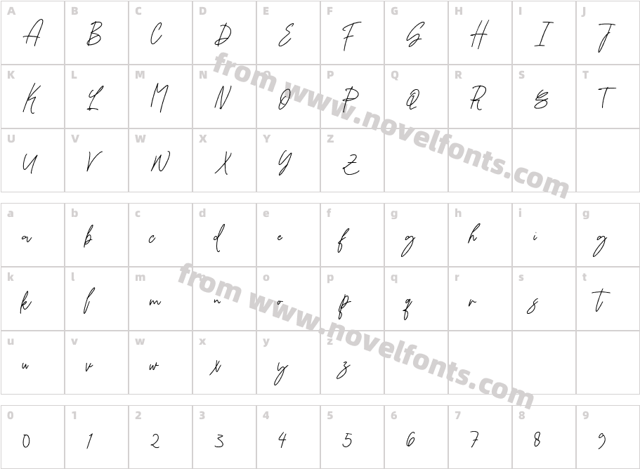 Biyenka Signature RegularCharacter Map