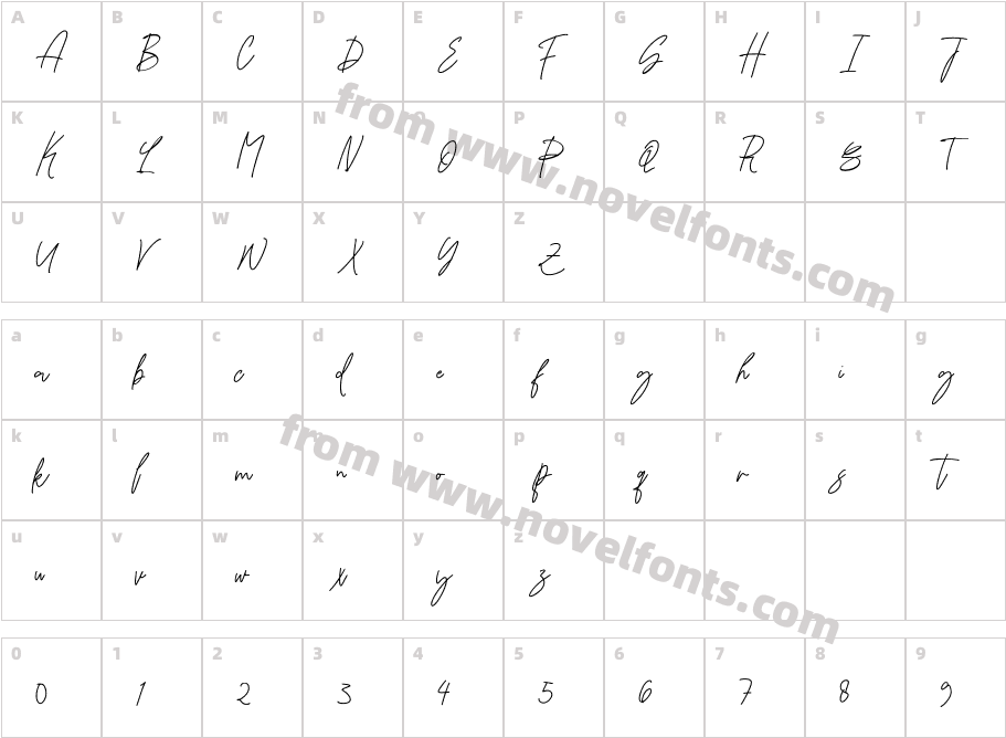 Biyenka Signature RegularCharacter Map
