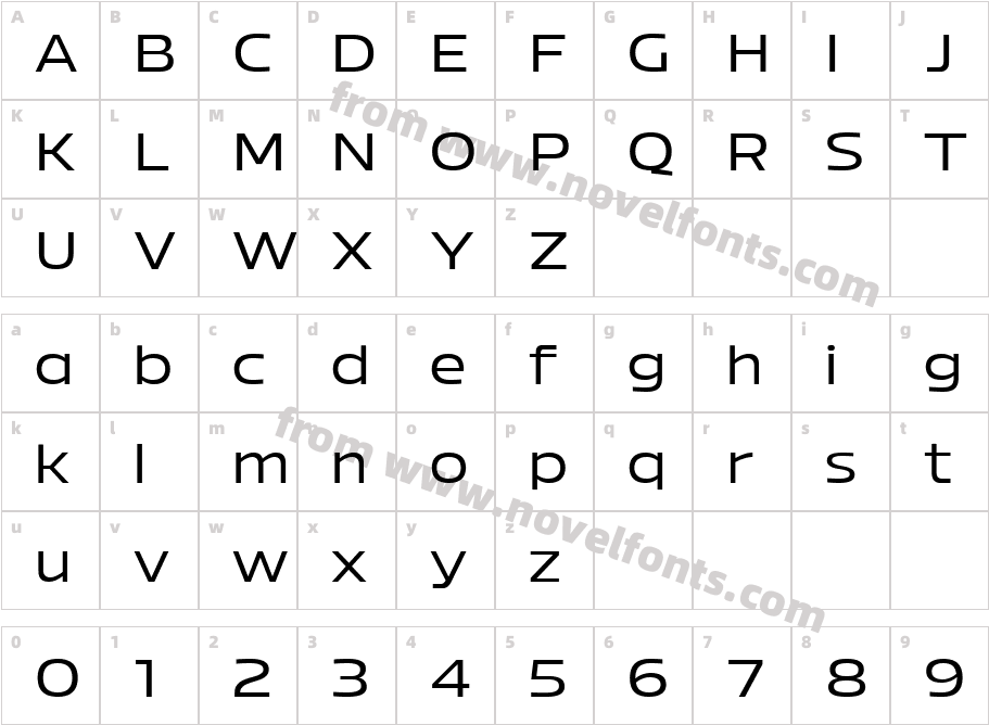 Bizmo Trial RegularCharacter Map
