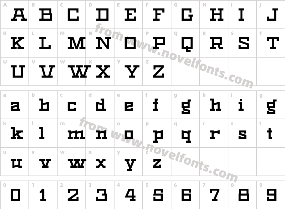 Black Bear BoldCharacter Map