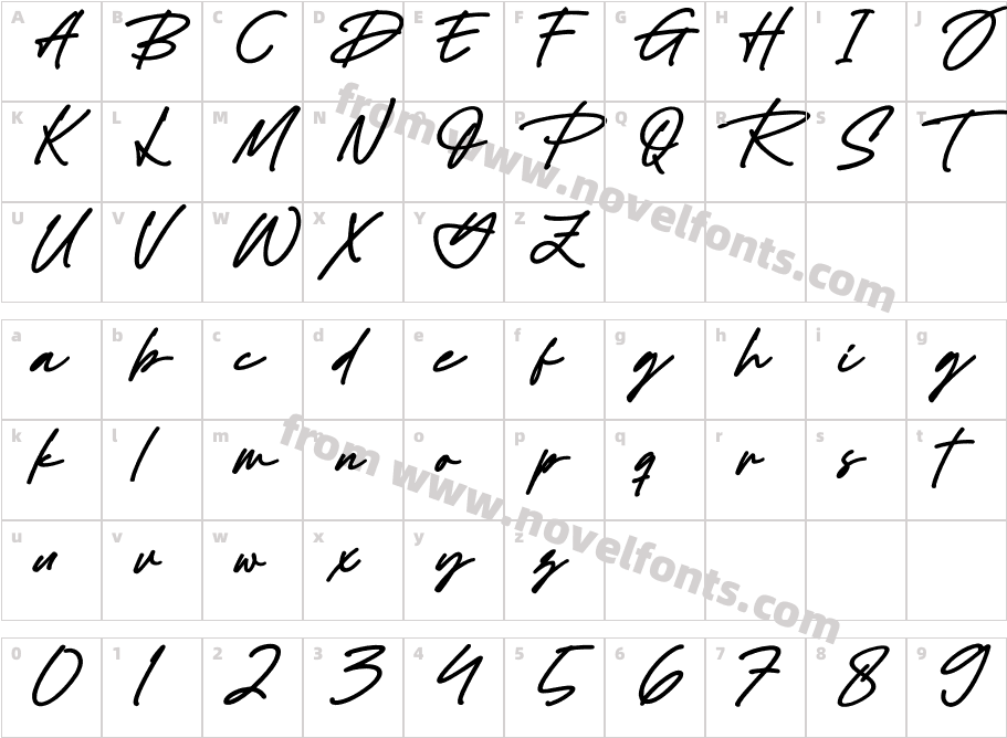 Black SignatureCharacter Map
