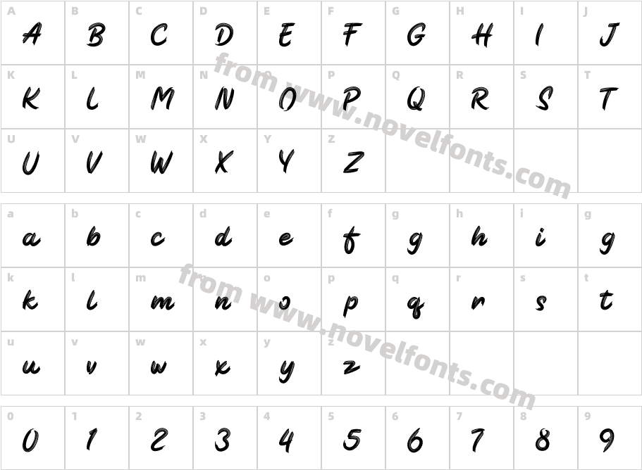Black Sparrow RegularCharacter Map