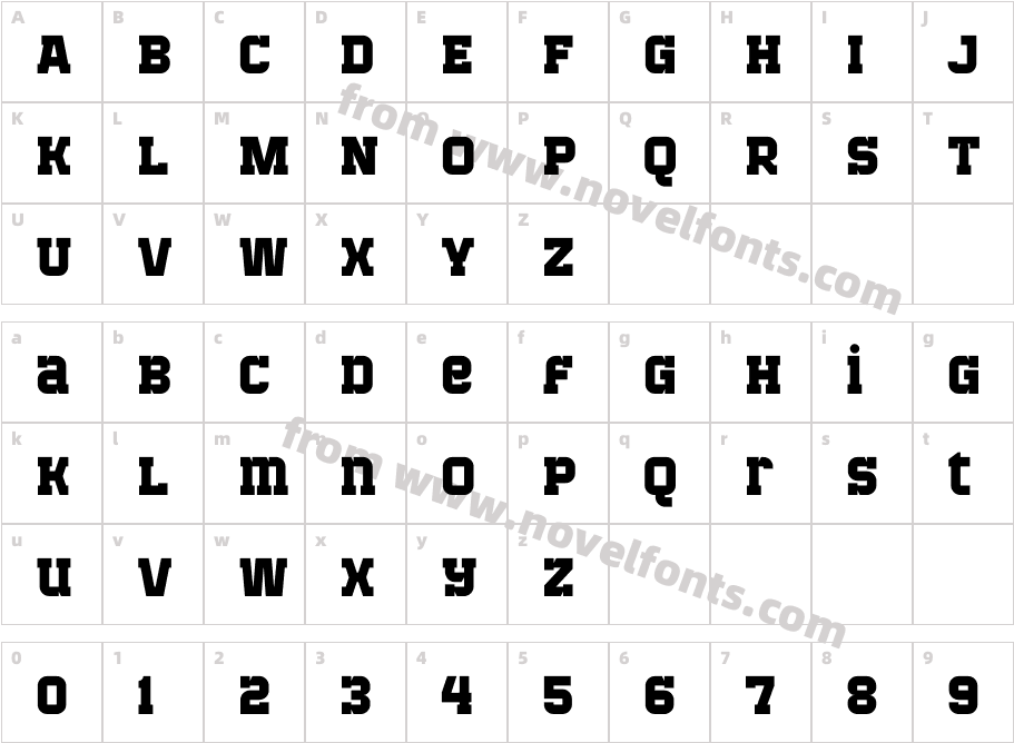 Bladi One Slab 4F BoldCharacter Map
