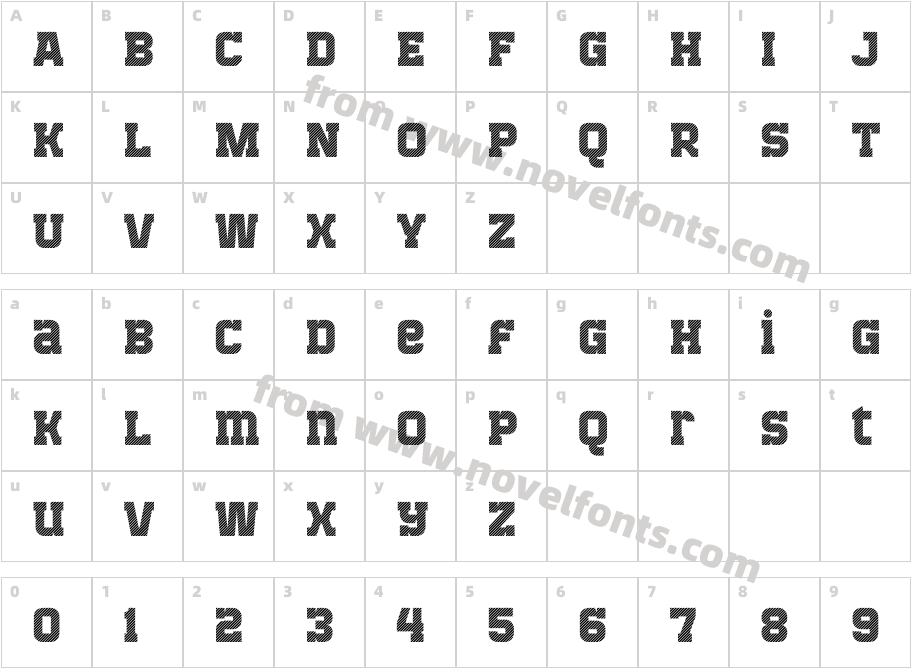 Bladi One Slab Stripe 4F BoldCharacter Map