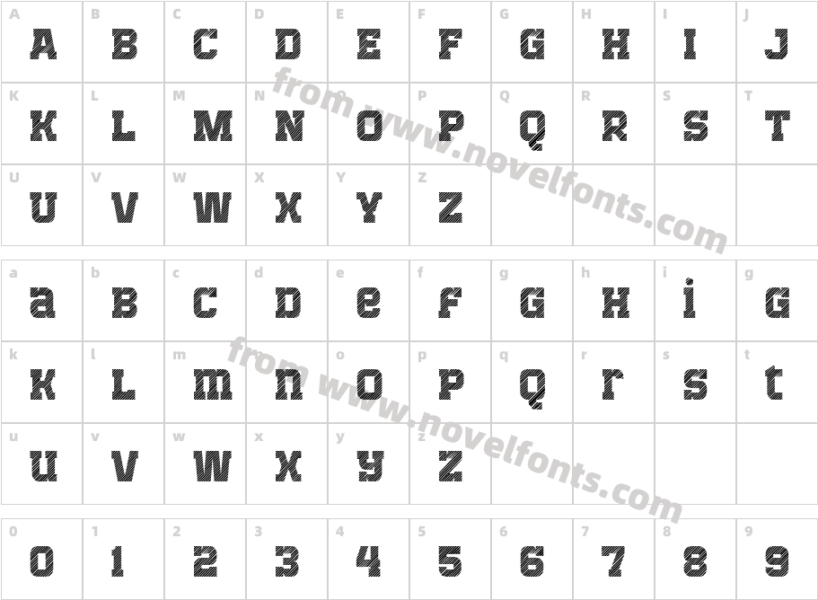 Bladi One Slab Stripe 4F BoldCharacter Map