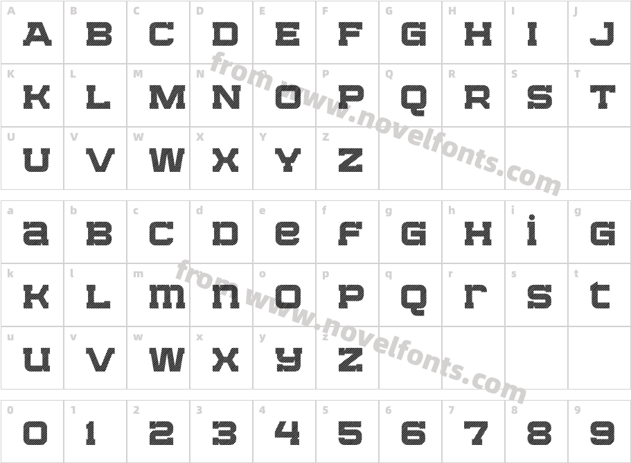 Bladi One Slab Stripe Wide 4F BoldCharacter Map