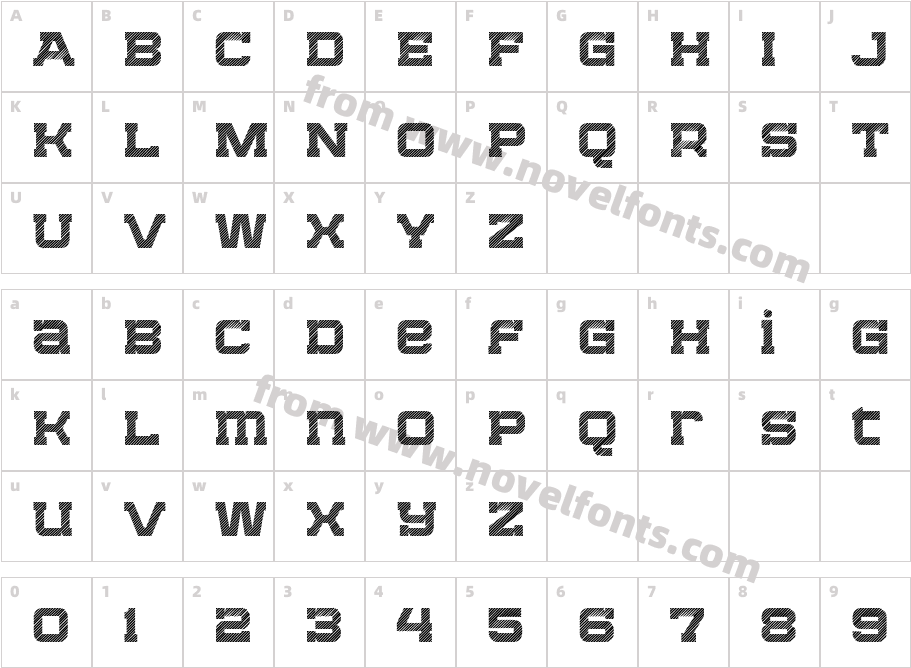 Bladi One Slab Stripe Wide 4F BoldCharacter Map