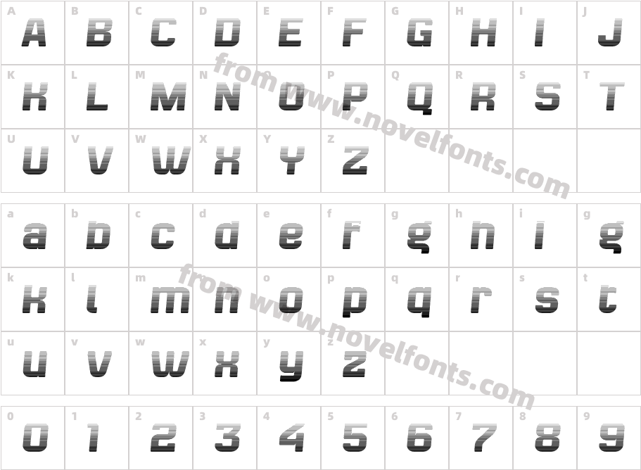 Bladi Two Gradient 4F Bold ItalicCharacter Map