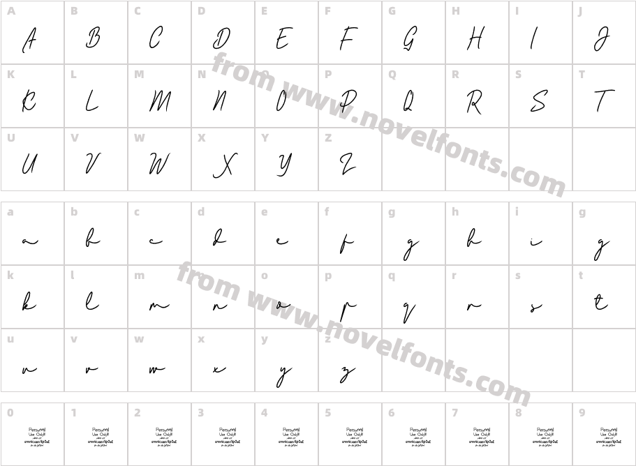 Bladog Personal Use RegularCharacter Map
