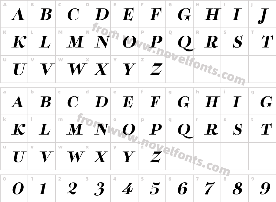 Boncaire Titling Black ItalCharacter Map