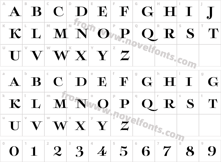 Boncaire Titling BoldCharacter Map