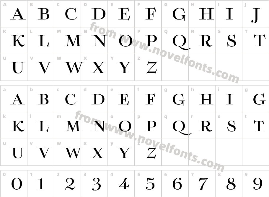 Boncaire Titling MediumCharacter Map