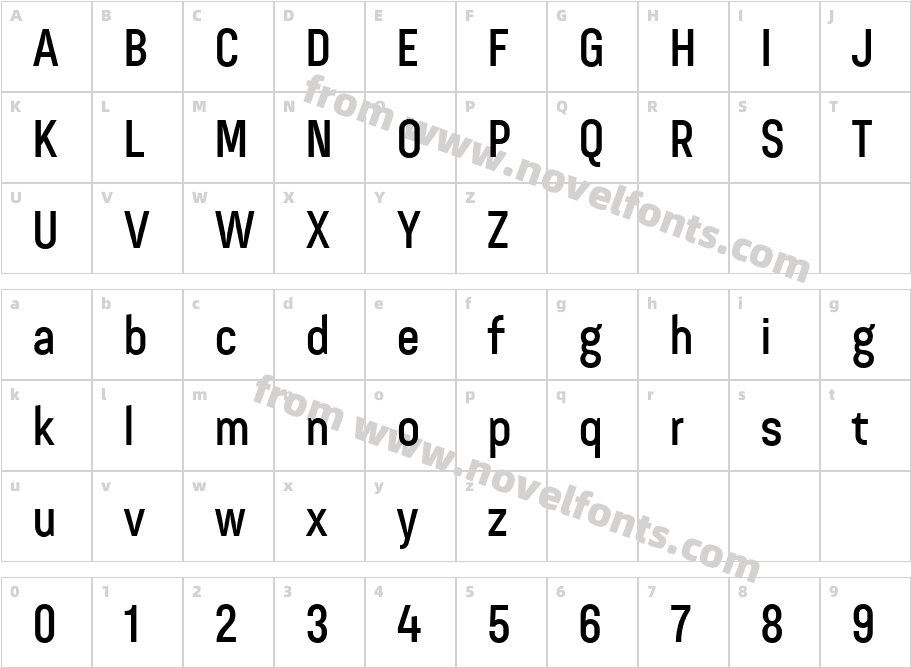 Bond 4F MediumCharacter Map