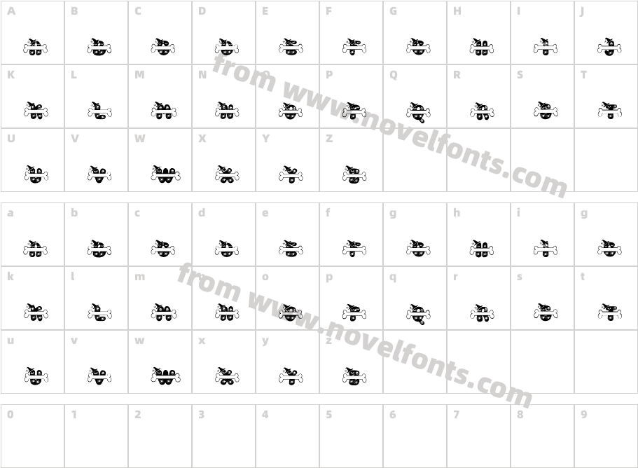 Bones MonogramCharacter Map