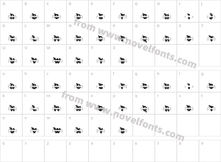 Bones MonogramCharacter Map
