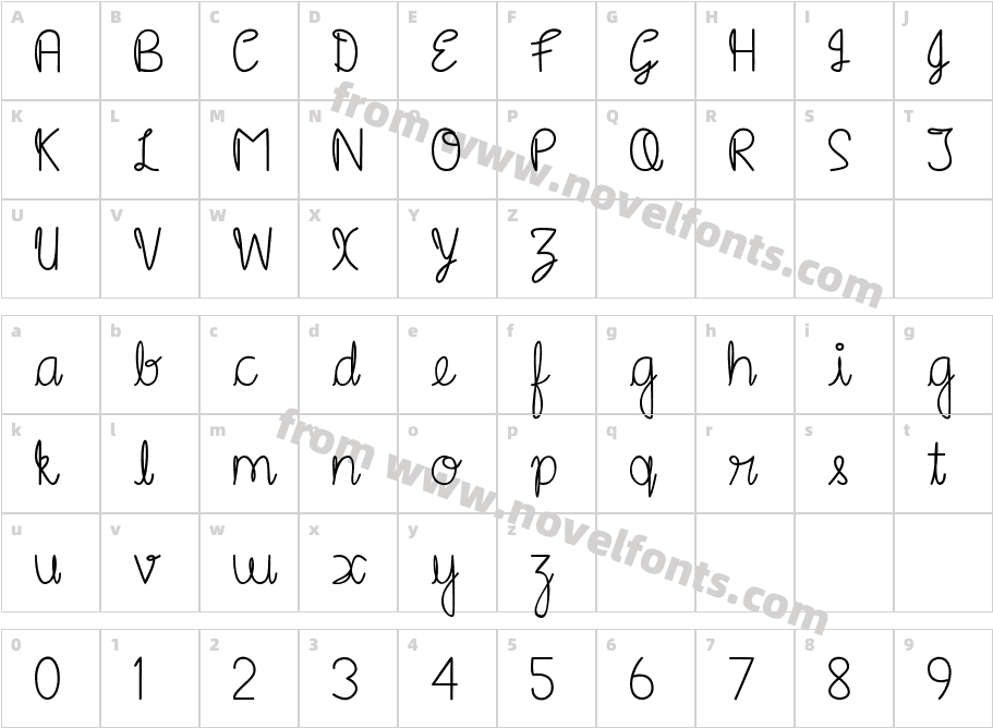 Boomerang 101 RegularCharacter Map