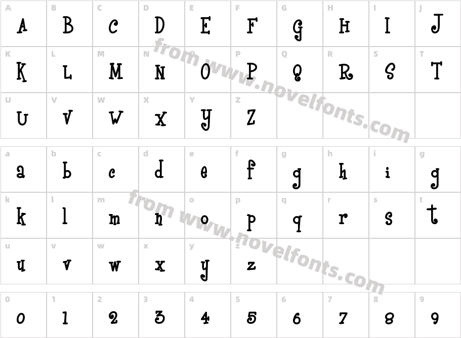 Boyz R Gross NF RegularCharacter Map