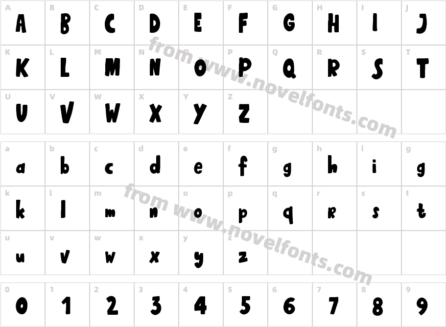 Bravary RegularCharacter Map