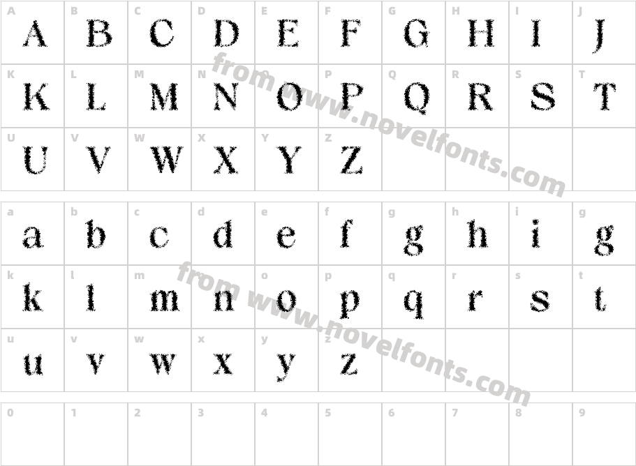 Briallen Unfocus Demo RegularCharacter Map