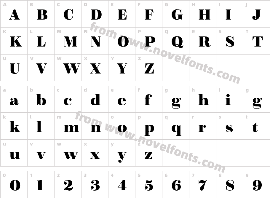 Bridone BoldCharacter Map
