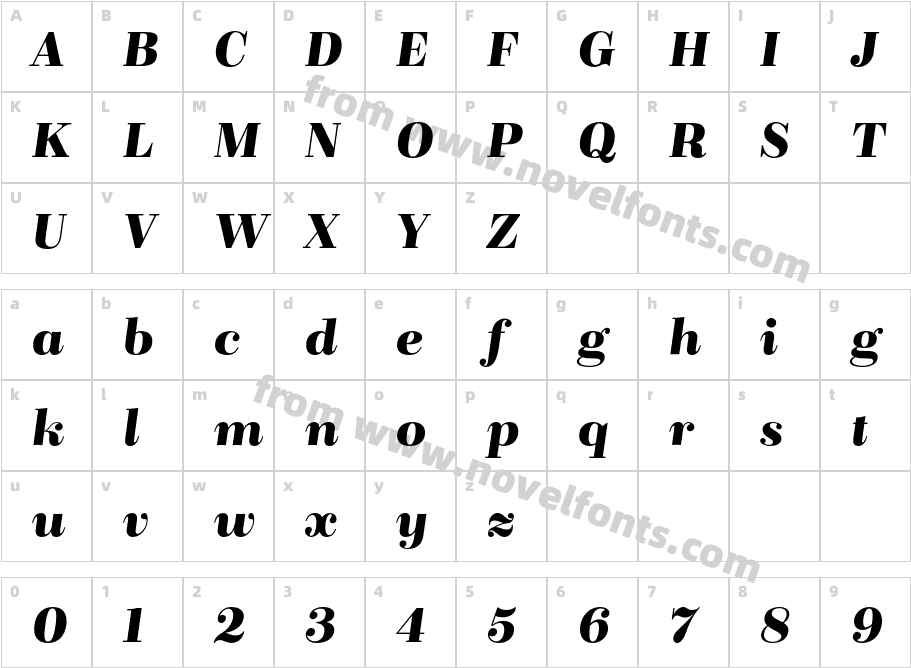 Bridone Demi Bold ItalicCharacter Map