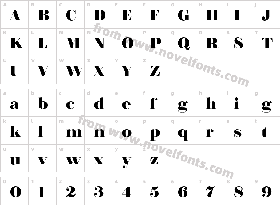 Bridone Titling BoldCharacter Map